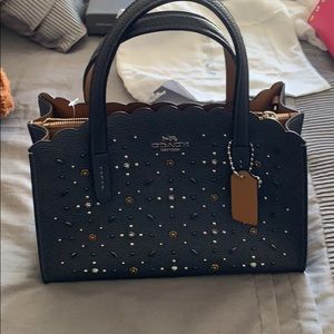 NWT Navy Embellished Coach Crossbody
